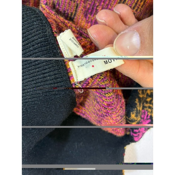 Moth Anthropologie‎ Women's Small Floral Jacquard Cardigan Sweater Boho Knit S - Picture 6 of 10